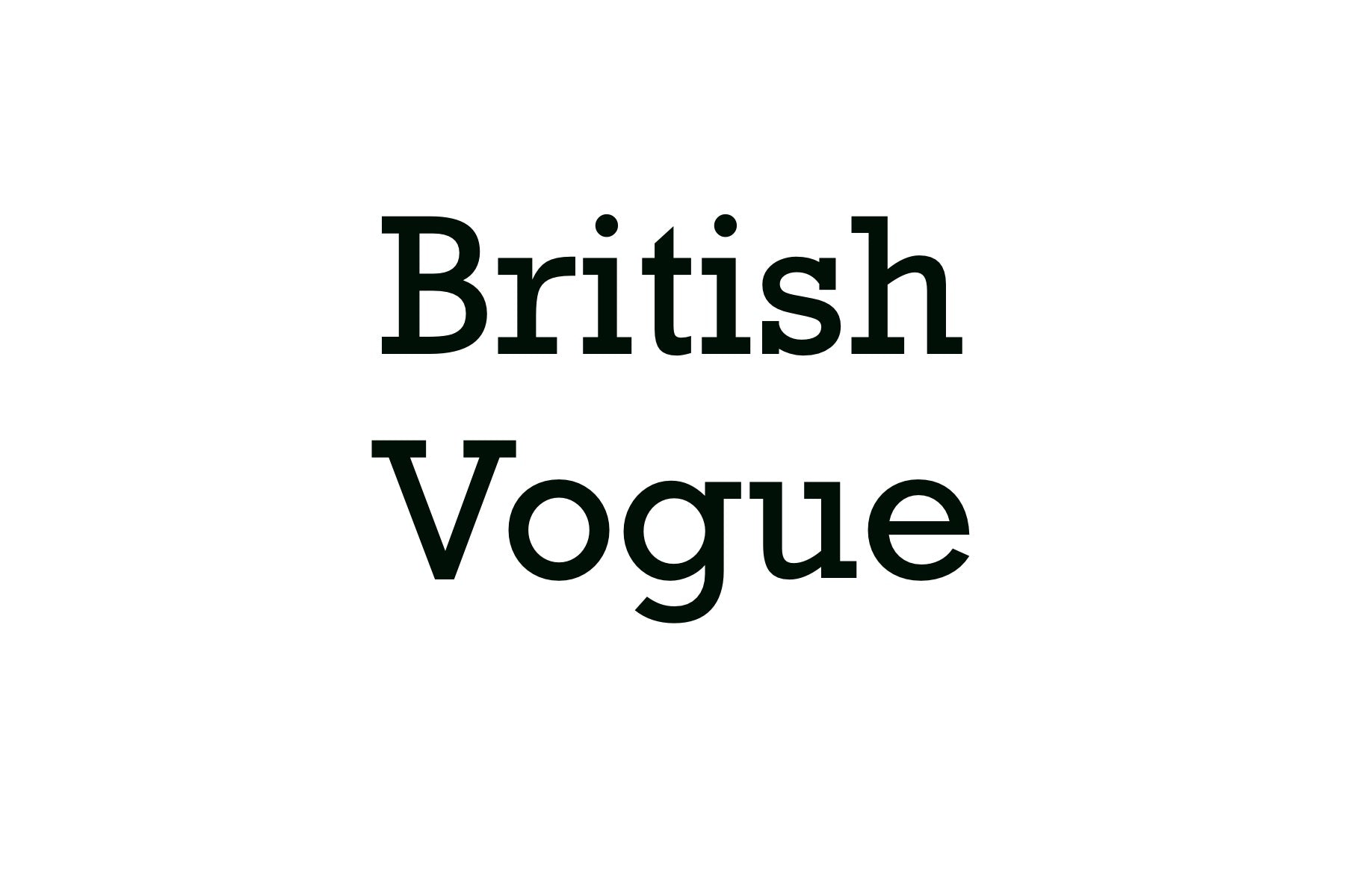 Black text 'British Vogue' on a white background