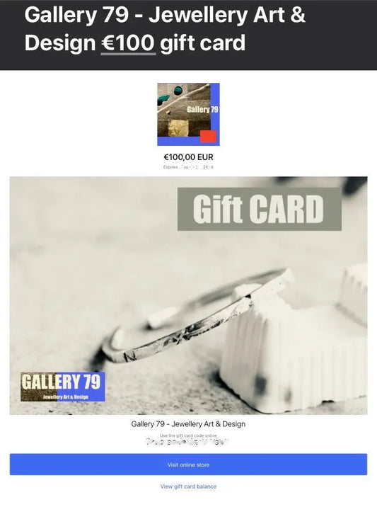 E-Gift Card - Gallery 79 – Jewellery Art & Design