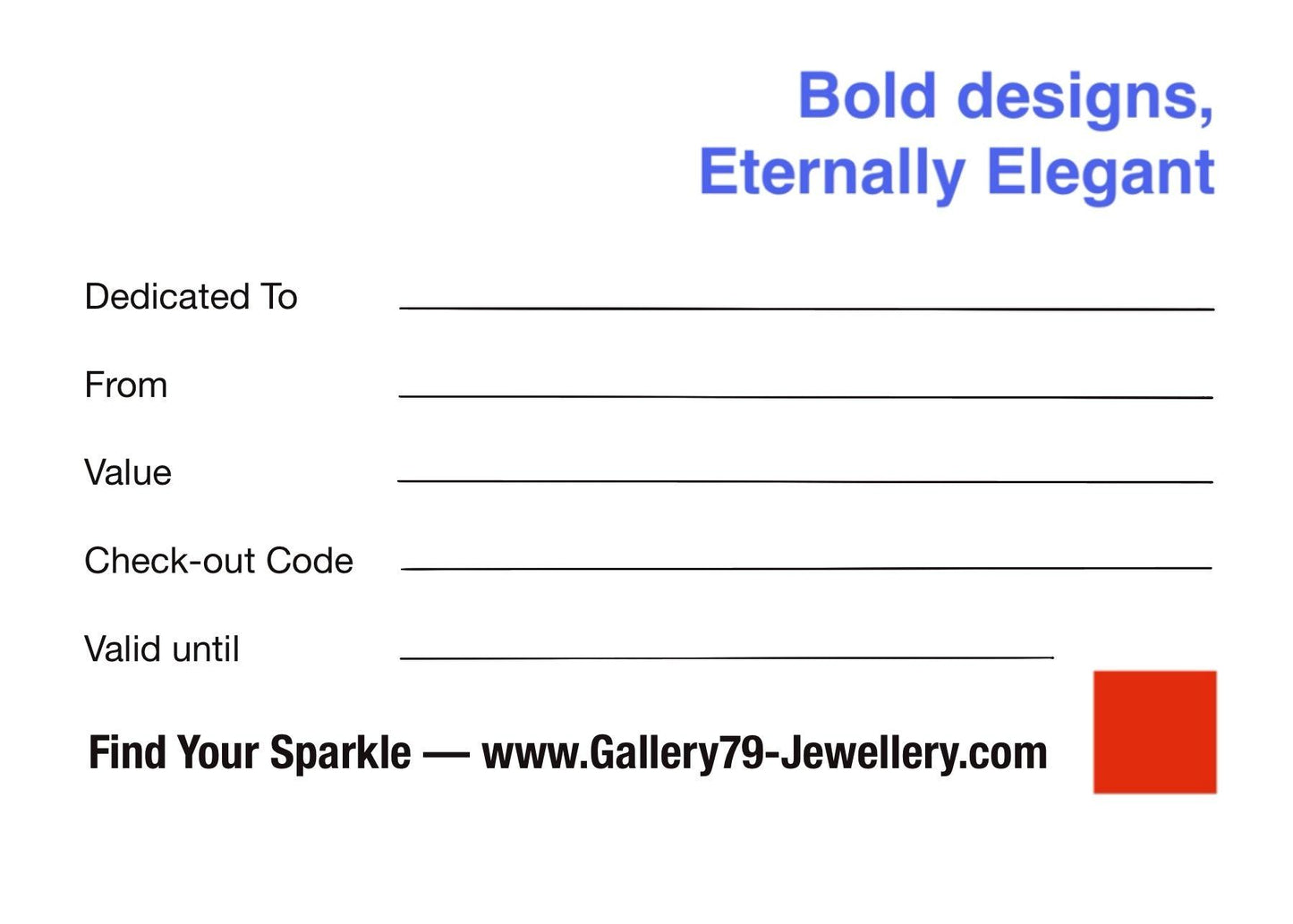 Gift Card (Physical) - Gallery 79 – Jewellery Art & Design