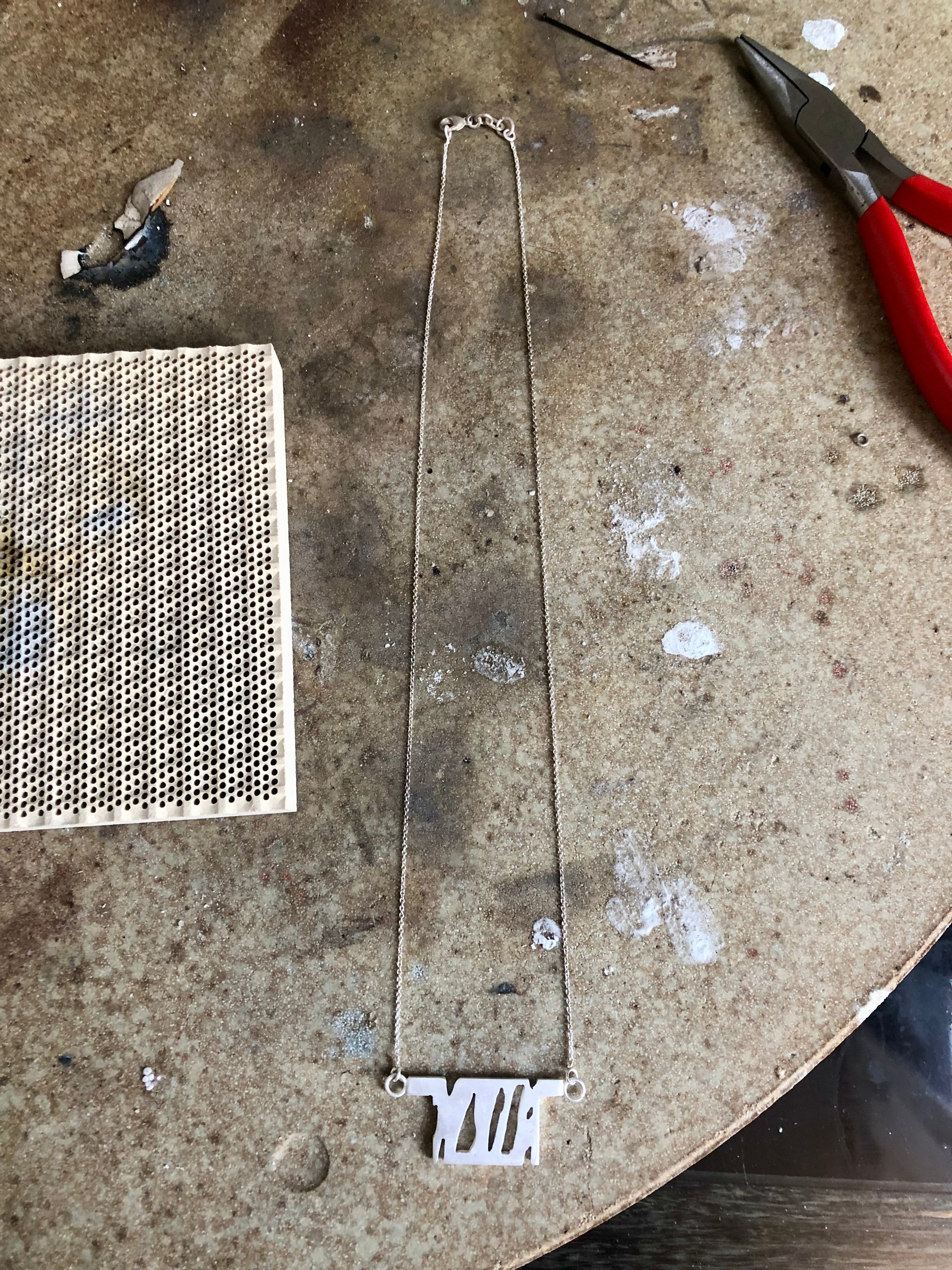 image work bench jewellery making necklace silver
